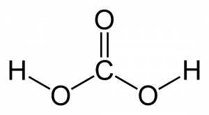 Formula di struttura della molecola dell'acido carbonico