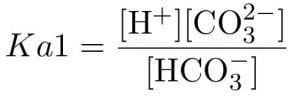 Ka1=[H+][CO32-]/[HCO3-]